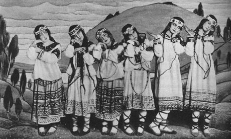 Dancers from the original Rite of Spring performance
